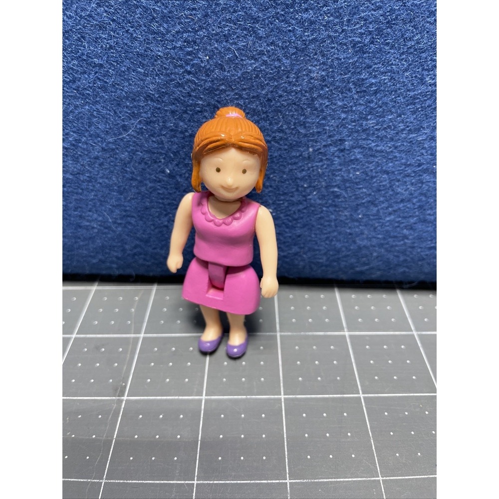 Playkidz Family Replacement Figure 3" Woman Mom‎ Wear Pink Dresses Figure Doll